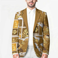 Hawaii Japanese Culture Gold Blazer Spring Cranes Aloha Pattern