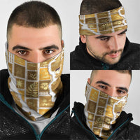 Hawaii Japanese Culture Gold Neck Gaiter Spring Cranes Aloha Pattern