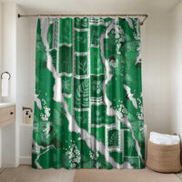 Hawaii Japanese Culture Green Bathroom Set Spring Cranes Aloha Pattern