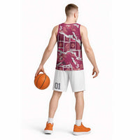 Hawaii Japanese Culture Pink Basketball Jersey Spring Cranes Aloha Pattern