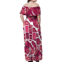 Hawaii Japanese Culture Pink Family Matching Off Shoulder Maxi Dress and Hawaiian Shirt Spring Cranes Aloha Pattern LT01 - Polynesian Pride