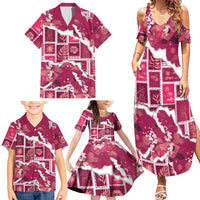 Hawaii Japanese Culture Pink Family Matching Summer Maxi Dress and Hawaiian Shirt Spring Cranes Aloha Pattern LT01 - Polynesian Pride