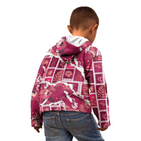 Hawaii Japanese Culture Pink Kid Hoodie Spring Cranes Aloha Pattern
