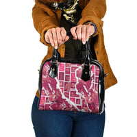 Hawaii Japanese Culture Pink Shoulder Handbag Spring Cranes Aloha Pattern