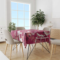 Hawaii Japanese Culture Pink Tablecloth Spring Cranes Aloha Pattern