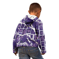 Hawaii Japanese Culture Purple Kid Hoodie Spring Cranes Aloha Pattern