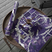 Hawaii Japanese Culture Purple Wrapping Paper Spring Cranes Aloha Pattern