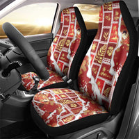 Hawaii Japanese Culture Red Car Seat Cover Spring Cranes Aloha Pattern
