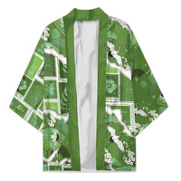 Hawaii Japanese Culture Sage Green Kimono Spring Cranes Aloha Pattern