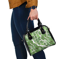 Hawaii Japanese Culture Sage Green Shoulder Handbag Spring Cranes Aloha Pattern