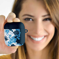 Blue Hibiscus Plumeria Floral AirPods Case LT01 Blue - Polynesian Pride