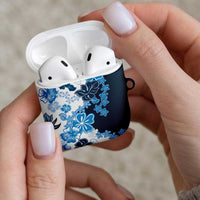 Blue Hibiscus Plumeria Floral AirPods Case LT01 - Polynesian Pride