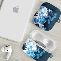 Blue Hibiscus Plumeria Floral AirPods Case LT01 - Polynesian Pride