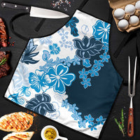 Blue Hibiscus Plumeria Floral Apron - Polynesian Pride