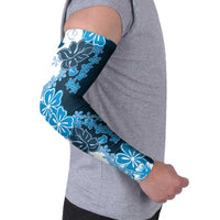 Blue Hibiscus Plumeria Floral Arm Sleeves - Polynesian Pride