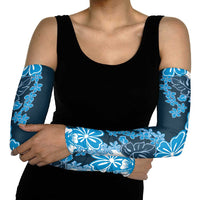 Blue Hibiscus Plumeria Floral Arm Sleeves - Polynesian Pride