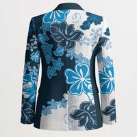 Blue Hibiscus Plumeria Floral Blazer - Polynesian Pride