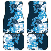 Blue Hibiscus Plumeria Floral Car Mats - Polynesian Pride