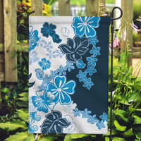 Blue Hibiscus Plumeria Floral Garden Flag - Polynesian Pride