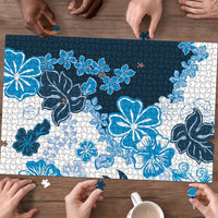 Blue Hibiscus Plumeria Floral Puzzle LT01