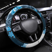 Blue Hibiscus Plumeria Floral Steering Wheel Cover - Polynesian Pride