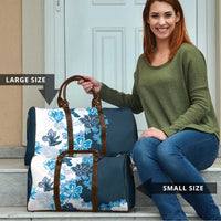Blue Hibiscus Plumeria Floral Travel Bag - Polynesian Pride