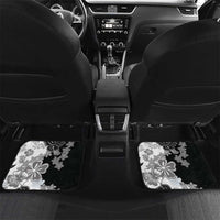 Gray Scale Hibiscus Plumeria Floral Car Mats - Polynesian Pride