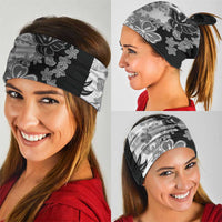 Gray Scale Hibiscus Plumeria Floral Neck Gaiter LT01