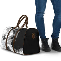 Gray Scale Hibiscus Plumeria Floral Travel Bag - Polynesian Pride