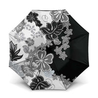 Gray Scale Hibiscus Plumeria Floral Umbrella - Polynesian Pride