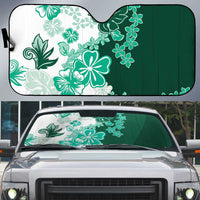 Green Hibiscus Plumeria Floral Auto Sun Shade - Polynesian Pride