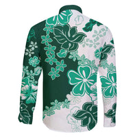 Green Hibiscus Plumeria Floral Family Matching Puletasi and Hawaiian Shirt LT01 - Polynesian Pride