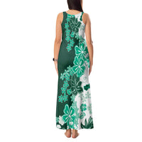 Green Hibiscus Plumeria Floral Tank Maxi Dress - Polynesian Pride