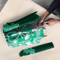 Green Hibiscus Plumeria Floral Umbrella - Polynesian Pride