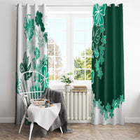Green Hibiscus Plumeria Floral Window Curtain - Polynesian Pride