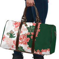 Green Orange Hibiscus Plumeria Floral Travel Bag - Polynesian Pride