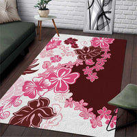 Pink Hibiscus Plumeria Floral Area Rug - Polynesian Pride