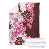 Pink Hibiscus Plumeria Floral Blanket - Polynesian Pride