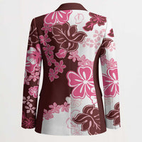 Pink Hibiscus Plumeria Floral Blazer - Polynesian Pride
