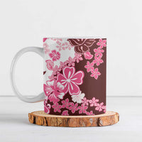 Pink Hibiscus Plumeria Floral Ceramic Mug - Polynesian Pride