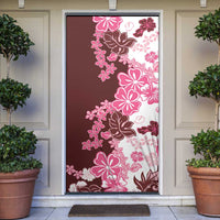 Pink Hibiscus Plumeria Floral Door Cover - Polynesian Pride