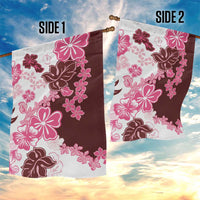 Pink Hibiscus Plumeria Floral Garden Flag - Polynesian Pride
