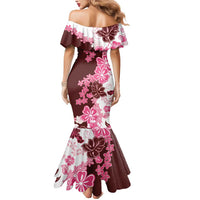 Pink Hibiscus Plumeria Floral Mermaid Dress LT01 - Polynesian Pride