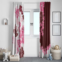 Pink Hibiscus Plumeria Floral Window Curtain - Polynesian Pride