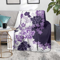 Purple Hibiscus Plumeria Floral Blanket - Polynesian Pride