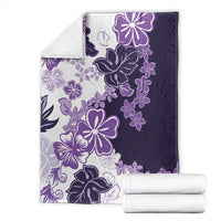 Purple Hibiscus Plumeria Floral Blanket - Polynesian Pride