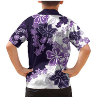 Purple Hibiscus Plumeria Floral Family Matching Mermaid Dress and Hawaiian Shirt LT01 - Polynesian Pride