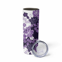 Purple Hibiscus Plumeria Floral Skinny Tumbler - Polynesian Pride