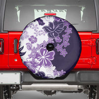Purple Hibiscus Plumeria Floral Spare Tire Cover - Polynesian Pride
