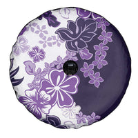 Purple Hibiscus Plumeria Floral Spare Tire Cover - Polynesian Pride